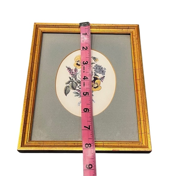 Vintage Antique Pansy Print Framed Cape Cod Dennis Mass - Picture 7 of 8